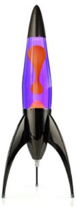 Lavos lempa raketa oranžinė lava violetinis vanduo