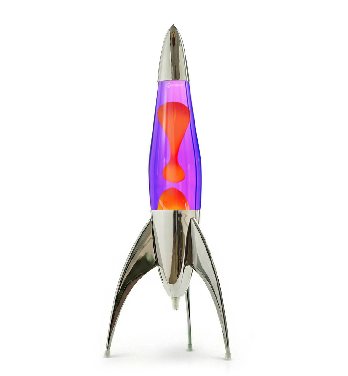 Sidabrinė lavos lempa Mathmos Telstar su oranžine lava