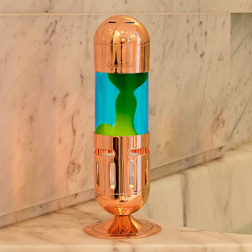 Varinė lavos lempa Mathmos Pod su geltona lava